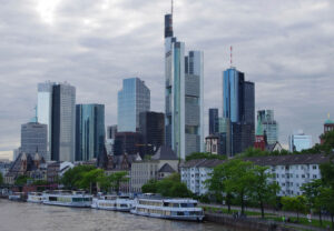 Financial centre of Frankfurt city